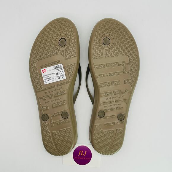 FitFlop Men's IQushion Ergonomic Thong Flip Flop Sandals Timberwolf Size 13 - Picture 11 of 12